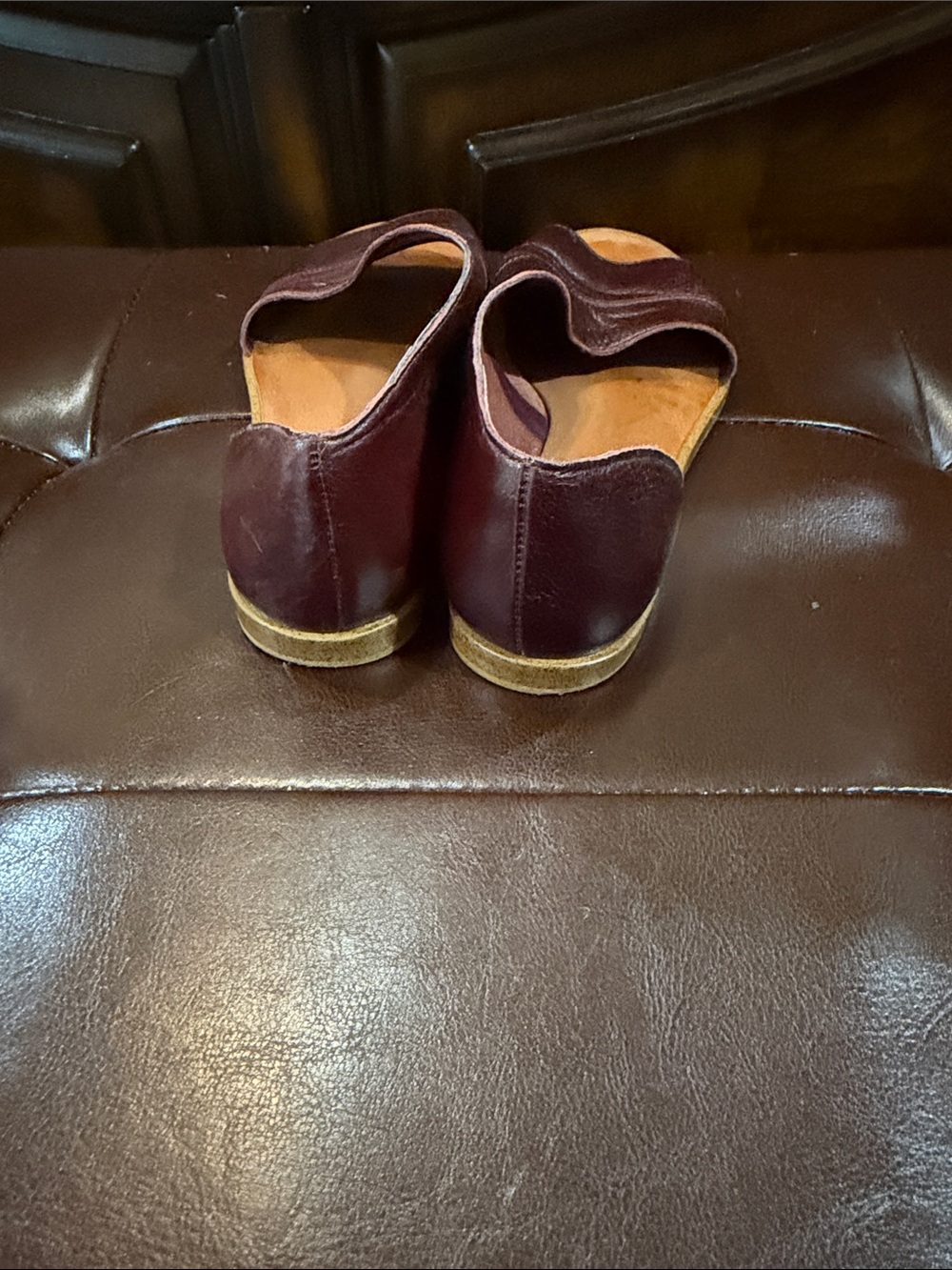 STATE Open-Toe Leather Sandals in Burgundy - Picture 3 of 3